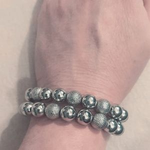 Stackable silver bracelets